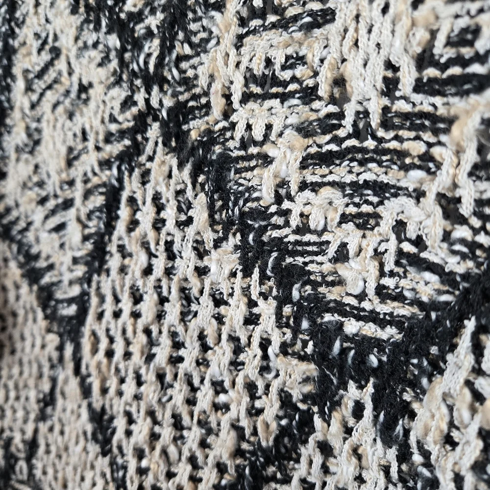Bluetique Southwestern Abstract Chunky Knit Open Front Cardigan Sweater Size XL